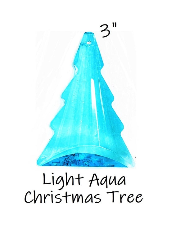 Light Aqua Christmas Tree Chandelier Crystals, Pine Tree Suncatcher - Chandelier Design