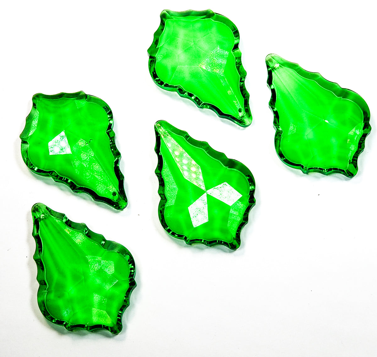 Green French Cut Chandelier Crystals Pack of 5 ChandelierDesign