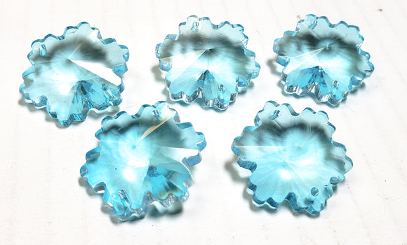 Light Aqua Snowflake Chandelier Crystals, 30mm Beads Pack of 5 - ChandelierDesign