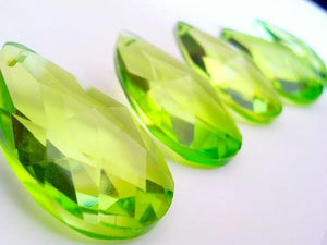 Spring Green Teardrops Chandelier Crystals, Pack of 5 - ChandelierDesign