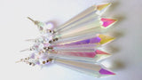 Iridescent AB Icicle Chandelier Crystals, Pack of 5 Pendant Ornaments - ChandelierDesign