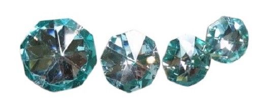 Metallic Aquamarine Octagon Beads 30mm Chandelier Crystals, Pack of 5 - ChandelierDesign