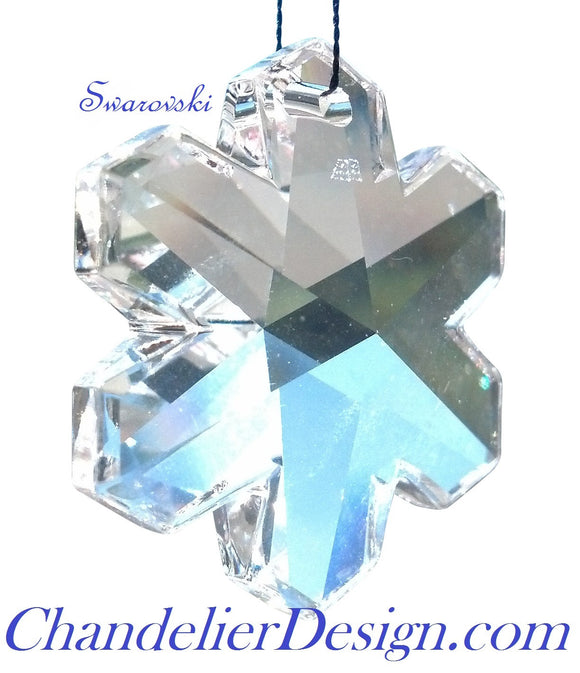 Swarovski Snowflake Chandelier Crystals, Clear 25mm Lead Crystal Snowflakes - ChandelierDesign