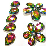 Vitrail Rainbow Diamond Cut Teardrop Chandelier Crystals, 38mm Pack of 5 - ChandelierDesign