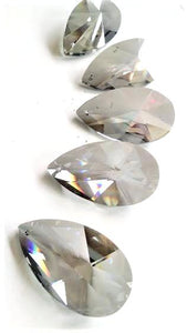 Satin Grey European Cut Teardop Chandelier Crystals, Asfour Lead Crystal #873 Pack of 5 - ChandelierDesign
