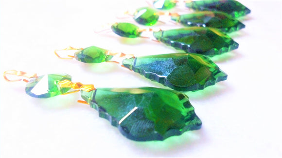 Green French Cut Chandelier Crystals Pack of 5 Ornaments - ChandelierDesign