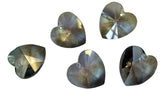 Gray Heart Chandelier Crystals Prisms 28mm Grey - ChandelierDesign