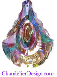 AB Iridescent Fluted 50mm Pendalogue Chandelier Crystal, Pendant - Chandelier Design