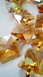 12pc Light Honey Chandelier Crystals Square Prism Chain