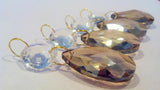 5 Honey Teardrop Chandelier Crystals, Diamond Cut Octagon, Asfour Lead Crystal - Chandelier Design