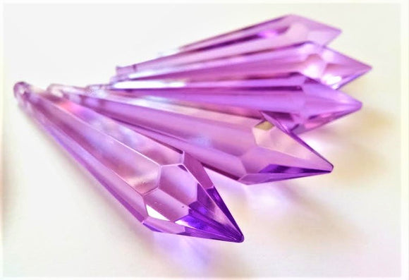 Lilac Purple Icicle Chandelier Crystals, Pack of 5 Pendants - ChandelierDesign