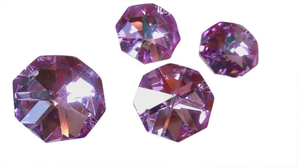 Metallic Lilac Octagon Beads 30mm Chandelier Crystals, Pack of 5 - ChandelierDesign