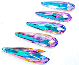 Lilac and Aqua Long Teardrop Chandelier Crystals Pendants, Pack of 5 - Chandelier Design