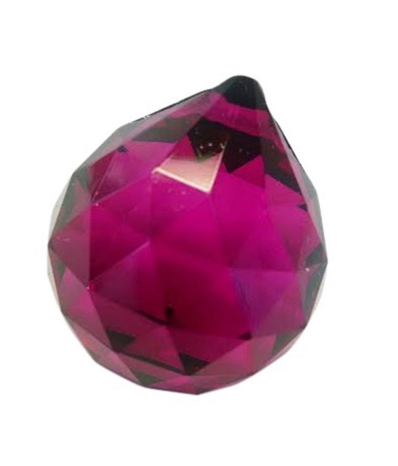 Magenta Chandelier Crystal Ball, Faceted Ball Prism - ChandelierDesign