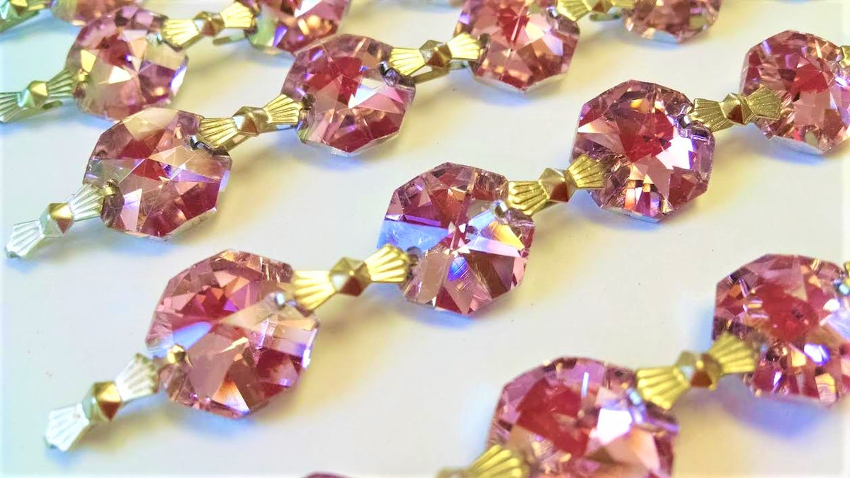Metallic Pink Chandelier Crystal Garland Yard – ChandelierDesign