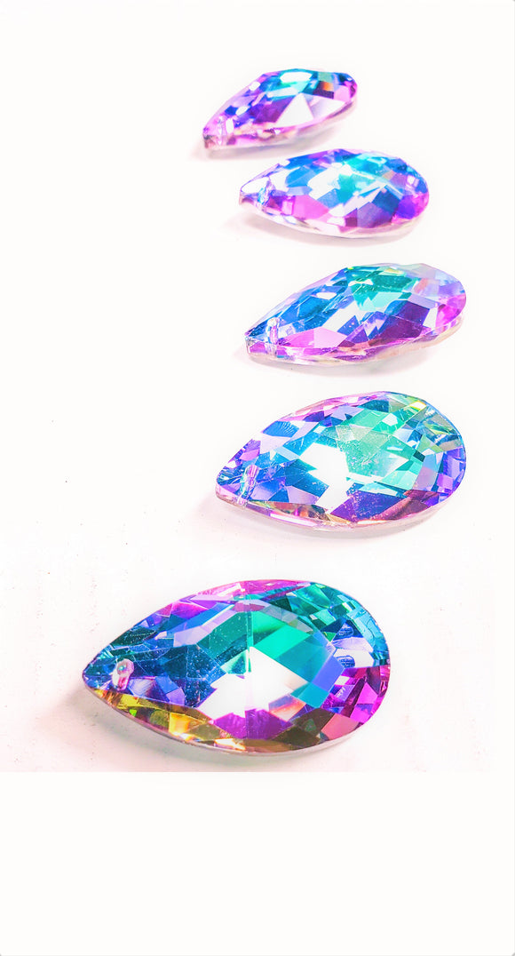 Lilac and Aqua Teardrops Chandelier Crystals Pendants, Pack of 5 - Chandelier Design
