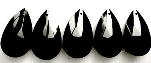 Black Teardrops Chandelier Crystals, Pack of 5 - ChandelierDesign