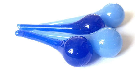 Opaline Light Blue and Cobalt 60mm Raindrop Chandelier Crystals, Pack of 4 - ChandelierDesign