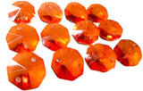 Orange 14mm Octagon Beads Chandelier Crystals 2 Holes - ChandelierDesign