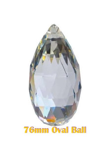 Clear Glass Faceted Oval Ball Chandelier Crystals 89mm Prism - ChandelierDesign