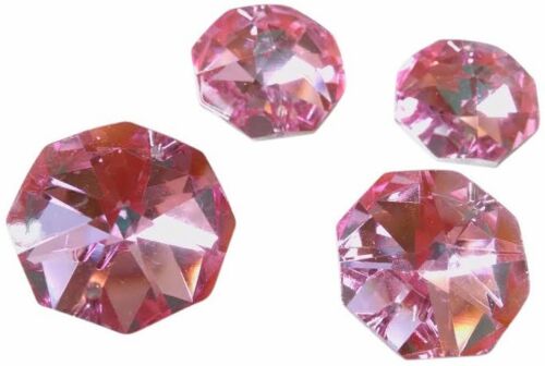 Metallic Pink Octagon Beads 30mm Chandelier Crystals, Pack of 5 - ChandelierDesign