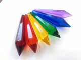 Rainbow Icicle Chandelier Crystals 80mm Pendants 6 Pack - ChandelierDesign