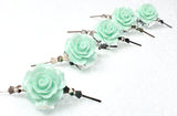 Mint Green Chandelier Roses Pack of 5 Crystals, Shabby Chic Rose Chandelier Decoration 81H - Chandelier Design