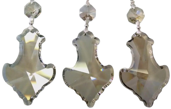 Satin Grey Pendant Chandelier Crystal Ornament, Asfour Lead Crystal #915, Pack of 5 - ChandelierDesign