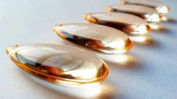 Light Honey Smooth Teardrop Chandelier Crystals, 38mm Pack of 5 - ChandelierDesign