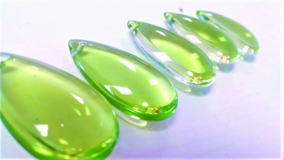 Spring Green Smooth Teardrops Chandelier Crystals, 38mm Pack of 5 - ChandelierDesign