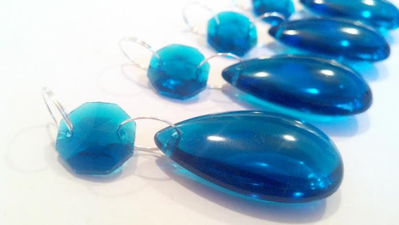 Zircon Blue Smooth Teardrop, Chandelier Crystals Ornaments, Pack of 5 - ChandelierDesign