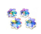 Iridescent AB Snowflake Chandelier Crystals, 20mm Pendants Pack of 5 - ChandelierDesign