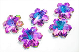 Lilac and Aqua Snowflake Chandelier Crystals Pendants, Pack of 5 - Chandelier Design
