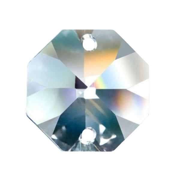 Clear 14mm Octagon Beads Chandelier Crystals 2 Holes - ChandelierDesign