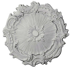 Farrah White Ceiling Medallion, 16.75" Shabby Chic - ChandelierDesign