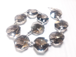 1 Ft 24mm Satin Grey Asfour Chandelier Crystals Octagon Chain - ChandelierDesign