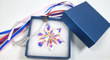 Iridescent Snowflake Suncatcher Ornament, Gift Boxed, 80mm Crystal - ChandelierDesign