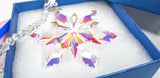 Iridescent Snowflake Suncatcher Ornament, Gift Boxed, 80mm Crystal - ChandelierDesign