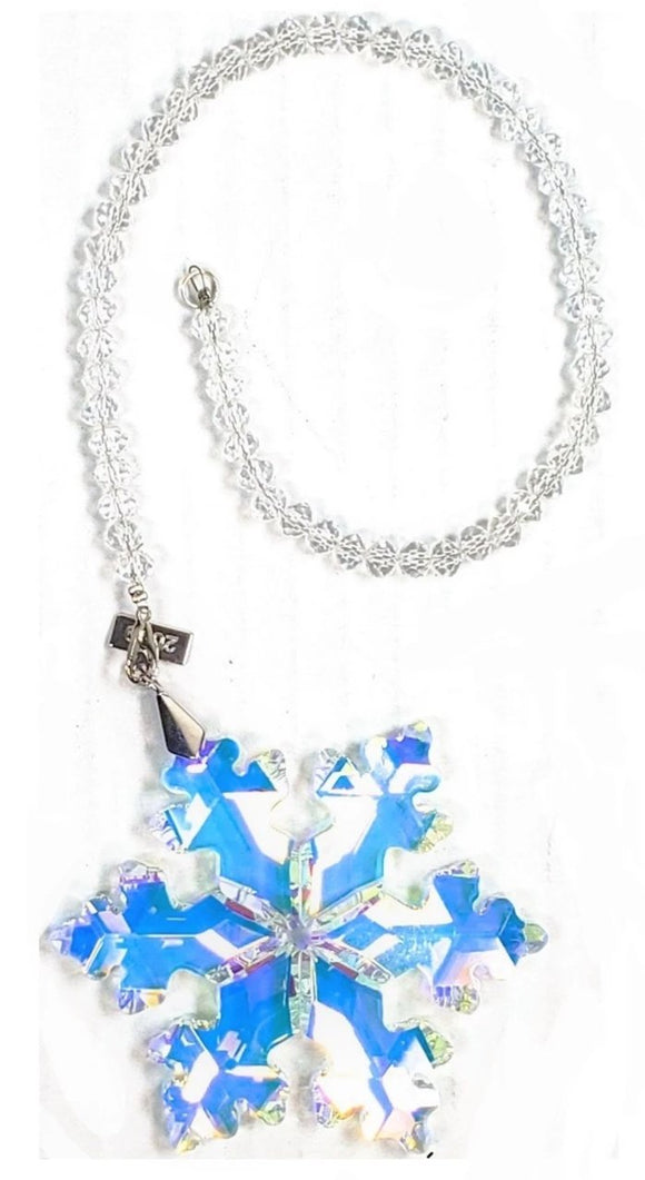 Iridescent Snowflake Suncatcher Ornament, Gift Boxed, 80mmCrystal - ChandelierDesign