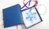 Iridescent Snowflake Suncatcher Ornament, Gift Boxed, 80mmCrystal - ChandelierDesign