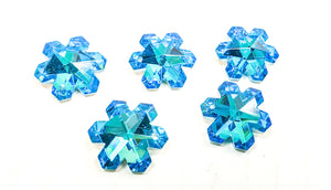 Metallic Aqua Snowflake Chandelier Crystals, 20mm Pendants Pack of 5 - Chandelier Design