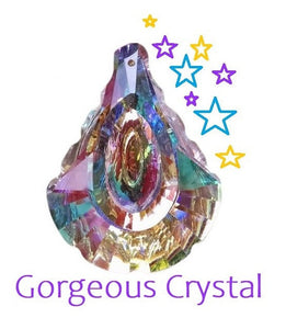 AB Iridescent Fluted 50mm Pendalogue Chandelier Crystal, Pendant - Chandelier Design