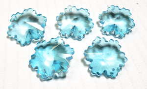 Light Aqua Snowflake Chandelier Crystals, 30mm Beads Pack of 5 - ChandelierDesign