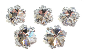 Silver Snowflake Chandelier Crystals, 30mm Beads Pack of 5 - ChandelierDesign