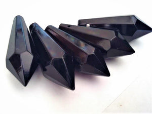 Black Icicle Chandelier Crystals Pendants Pack of 5 - ChandelierDesign