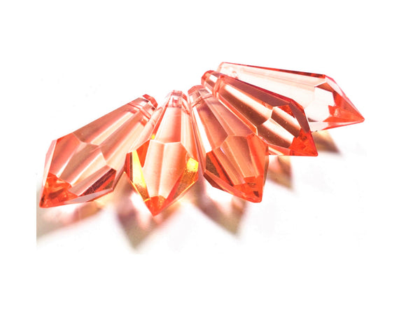 Light Peach Icicle Chandelier Crystals, Pendants Pack of 5 - ChandelierDesign