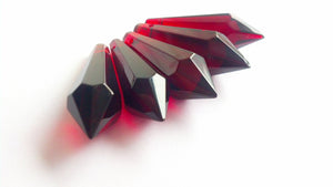 Dark Red Icicle Chandelier Crystals Pendants Pack of 5 - ChandelierDesign