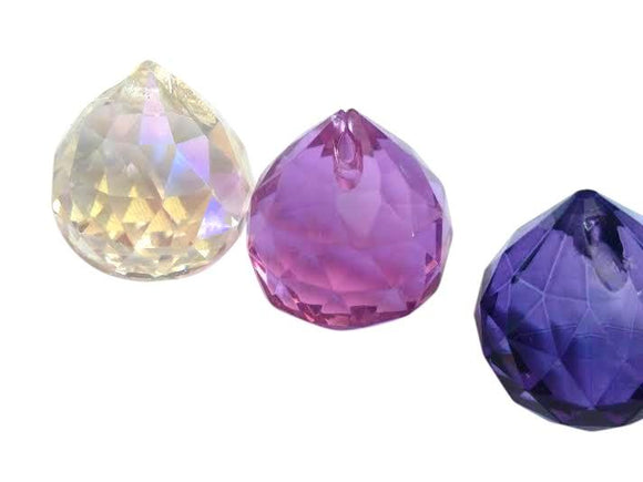 Lilac Violet and Iridescent Chandelier Crystals Faceted Ball Pack of 3 - ChandelierDesign