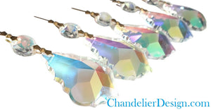 Iridescent AB French Chandelier Crystals Ornaments, Asfour Lead Crystal, Pack of 5 - ChandelierDesign