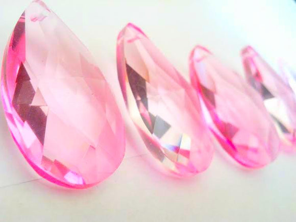 Pink 38mm Teardrop Chandelier Crystals Pendant, Pack of 5 - ChandelierDesign